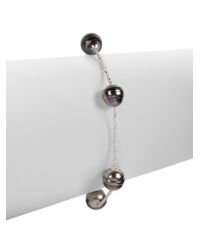 Tara Pearls | Black 10mm Tahitian Baroque Pearl 14k White Gold Bracelet | Lyst