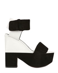 Céline | White 130mm Suede and Calfskin Wedges | Lyst