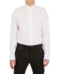 Dior Homme | White Raw Cut Collar Cotton Poplin Shirt for Men | Lyst