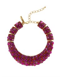 Oscar de la Renta | Pink Swarovski and Cabochon Collarstyle Choker | Lyst