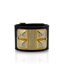 Rebecca Minkoff | Metallic Studded Pave Leather Bracelet | Lyst