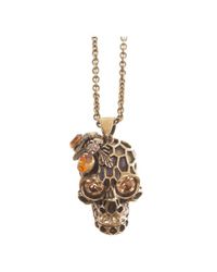 Alexander McQueen | Metallic Honeycomb Bee Skull Pendant | Lyst