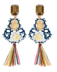 Dolce & Gabbana | Blue Raffia Earring | Lyst