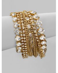 ABS By Allen Schwartz | Metallic Multirow Chain Link Bracelet | Lyst