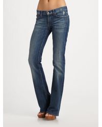 7 For All Mankind | Black Washed Flared Jeans | Lyst