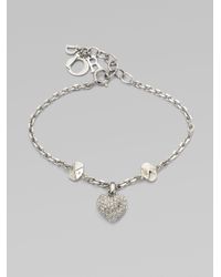 Dior | Metallic Pavé Pop Heart Charm Bracelet | Lyst