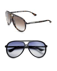 Emporio Armani | Black Plastic Aviator Sunglasses for Men | Lyst