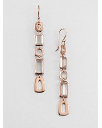 Ippolita | Metallic Rose Link Clear Quartz Linear Drop Earrings | Lyst