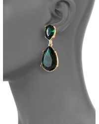 Kenneth Jay Lane | Green Glass Teardrop Earrings emerald | Lyst