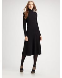 Lafayette 148 New York | Black Merino Wool Turtleneck Dress | Lyst