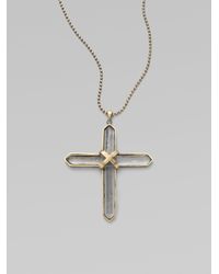 Low Luv by Erin Wasson | Metallic Crystal Cross Necklace | Lyst