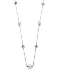 Majorica | Metallic 8mm 10mm White Pearl Sterling Silver Clara Necklace | Lyst