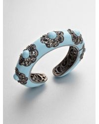 M.c.l Matthew Campbell Laurenza | Blue Multicolored Sapphire Accented Enamel Floral Bracelet | Lyst