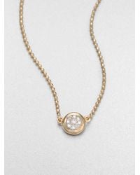Phillips House | Metallic 14K Yellow Gold & Diamond Delicate Pendant Necklace | Lyst