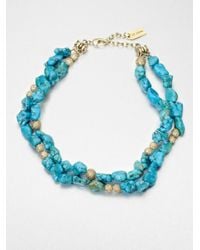 St. John | Blue Beaded Necklace | Lyst