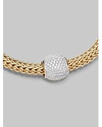 John Hardy | Metallic Diamond 18k Gold Small Ball Pendant | Lyst
