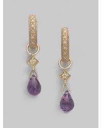 Jude Frances | Purple Diamond 18k Yellow Gold Amethyst Briolette Charms | Lyst