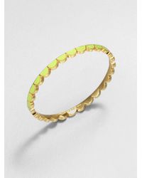 kate spade new york | Green Enamel Thin Scallop Bangle Bracelet | Lyst
