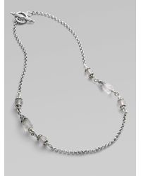 Konstantino | Metallic Sterling Silver Frosted Rock Crystal Bead Necklace | Lyst