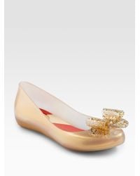Melissa | Metallic Ultragirl Bow Ballet Flats | Lyst