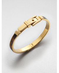 Michael Kors | Metallic Tortoise-Pattern Buckle Bangle Bracelet | Lyst