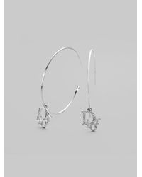 Dior | Metallic Logo Hoop Earrings | Lyst