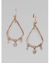 Dominique Cohen | Metallic Diamond 18k Rose Gold Teardrop Fringe Earrings | Lyst