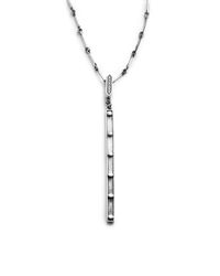 Elizabeth and James | Metallic Diamond Sterling Silver Deco Bar Necklace | Lyst