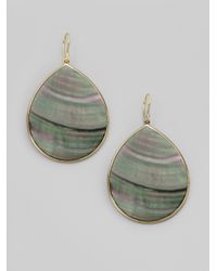 Ippolita | Metallic Black Shell & 18K Yellow Gold Large Teardrop Earrings | Lyst