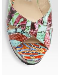 Jimmy Choo | Multicolor Phyllis Printed Leather Sandals | Lyst
