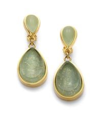 Kara Ross | Green Agate Water Snakeskin Resin Cast Teardrop Earrings | Lyst