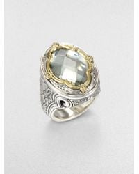 Konstantino | Metallic Prasiolite Sterling Silver and 18k Yellow Gold Ring | Lyst