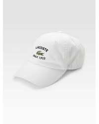 Lacoste | White Since Baseball Hat for Men | Lyst