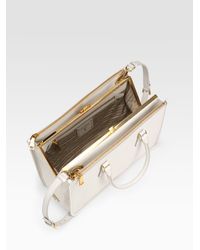 Prada | White Borsa Cerniera Framed Tote Bag | Lyst