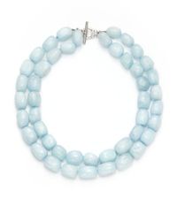 Slane | Blue Aquamarine Double Strand Necklace | Lyst