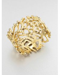 St. John | Metallic Coral Motif Cuff Bracelet | Lyst