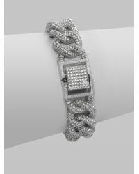 Adriana Orsini | Metallic Pave Crystal Large Chain Bracelet | Lyst