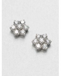 Adriana Orsini | Metallic Flower Cluster Sterling Silver Stud Earrings | Lyst