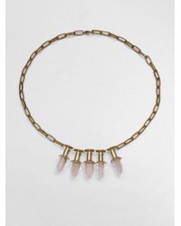 A.L.C. | Metallic Rose Quartz Push Pin Link Necklace | Lyst