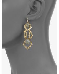 Alexis Bittar | Geometric Labradorite and White Quartz Earrings | Lyst