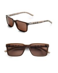 Burberry | Brown Square Acetate Sunglasses for Men | Lyst