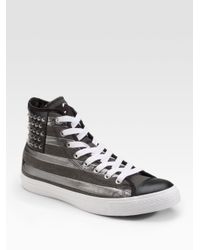 Converse | Black Chuck Taylor Studded Flag High-top Sneakers for Men | Lyst
