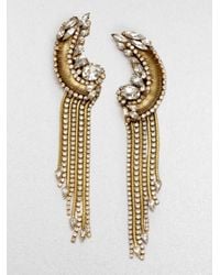 Erickson Beamon | Metallic Bette Encrusted Tassel Drop Earrings | Lyst