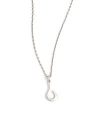 Giles & Brother | Metallic Tiny Fish Hook Necklace | Lyst