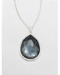 Ippolita | Metallic Wonderland Hematite, Clear Quartz & Sterling Silver Large Teardrop Doublet Pendant Necklace | Lyst