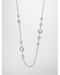 Ippolita | Metallic Clear Quartz Blackened Sterling Silver Station Necklace | Lyst