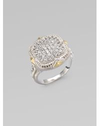 Judith Ripka | White Sapphire Sterling Silver Cushion Stone Ring | Lyst