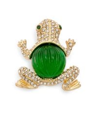 Kenneth Jay Lane | Green Glass Crystal Frog Brooch | Lyst