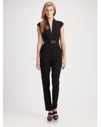 Martin Grant | Black Belted Straight Leg Jumpsuit | Lyst
