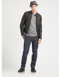 Rag & Bone | Black Cafe Racer Jacket for Men | Lyst